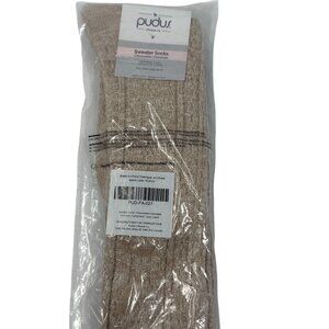 Pudus Sweater Socks Over the Knee Beige Brand New Sealed Fits Sizes 6-10 Oatmeal